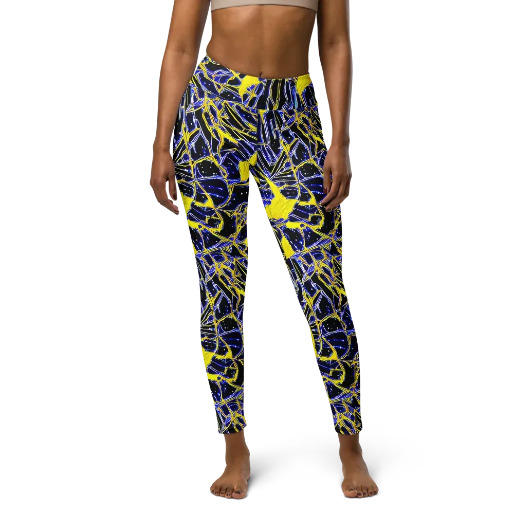 Ultramarine Shock on Yoga Leggings — Front