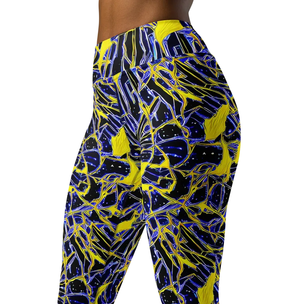 Ultramarine Shock on Yoga Leggings — Left Front