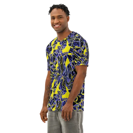 Ultramarine Shock on a Men's Cotton Crew Neck T-Shirt