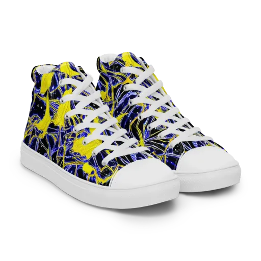 Ultramarine Shock on a Men's High Top Canvas Shoes