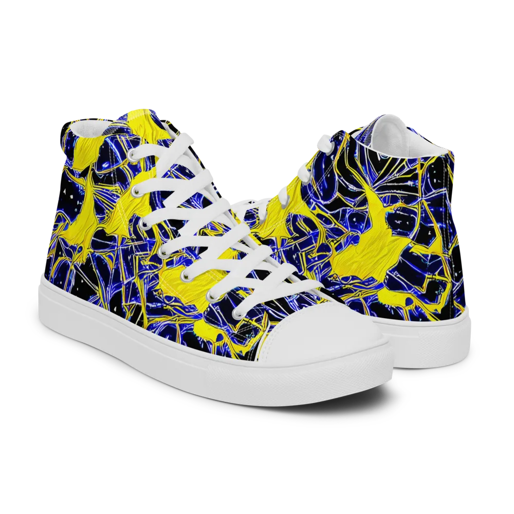 Ultramarine Shock on Men's High Top Canvas Shoes — Right