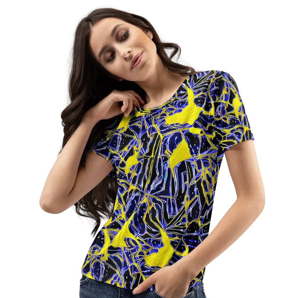 Ultramarine Shock on Women's Crew Neck T-Shirt — Left Front