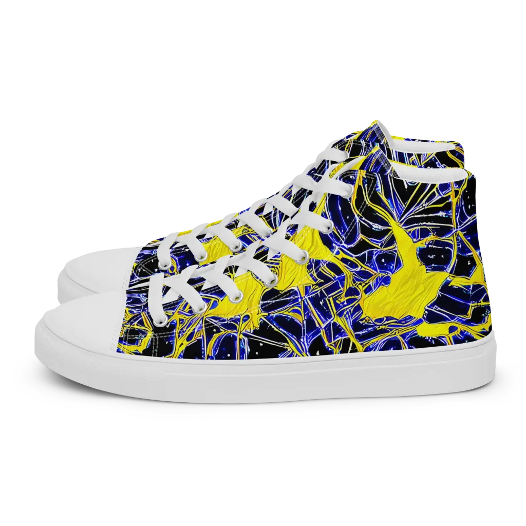 Ultramarine Shock on Women's High Top Canvas Shoes — Left