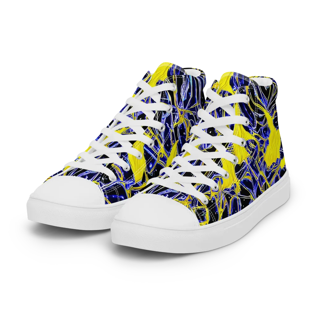 Ultramarine Shock on Women's High Top Canvas Shoes — Left Front