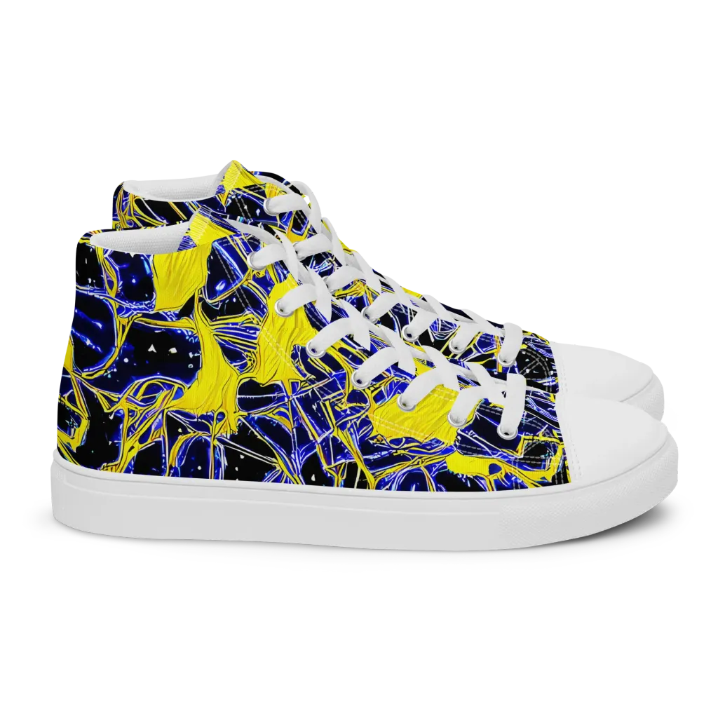 Ultramarine Shock on Women's High Top Canvas Shoes — Right