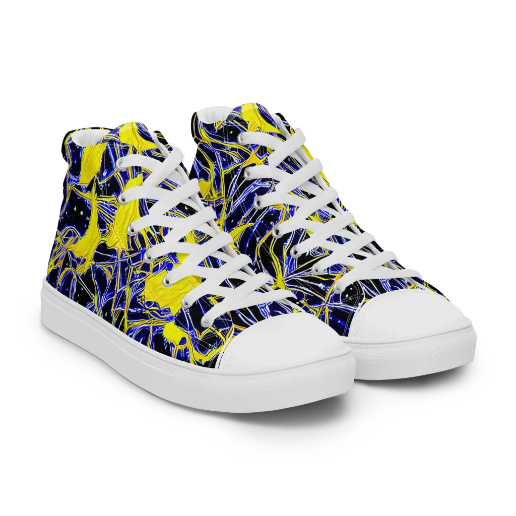 Ultramarine Shock on Women's High Top Canvas Shoes — Right Front