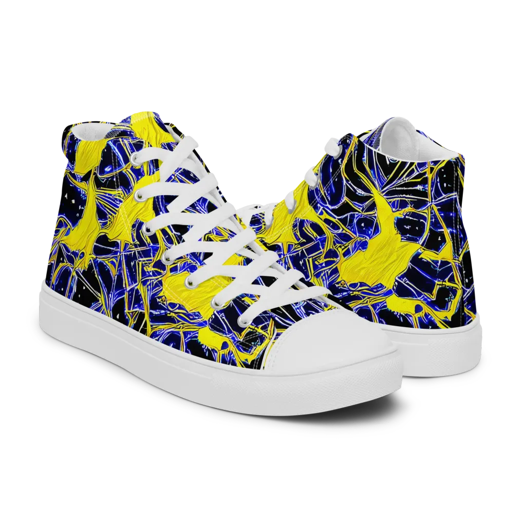 Ultramarine Shock on Women's High Top Canvas Shoes — Right