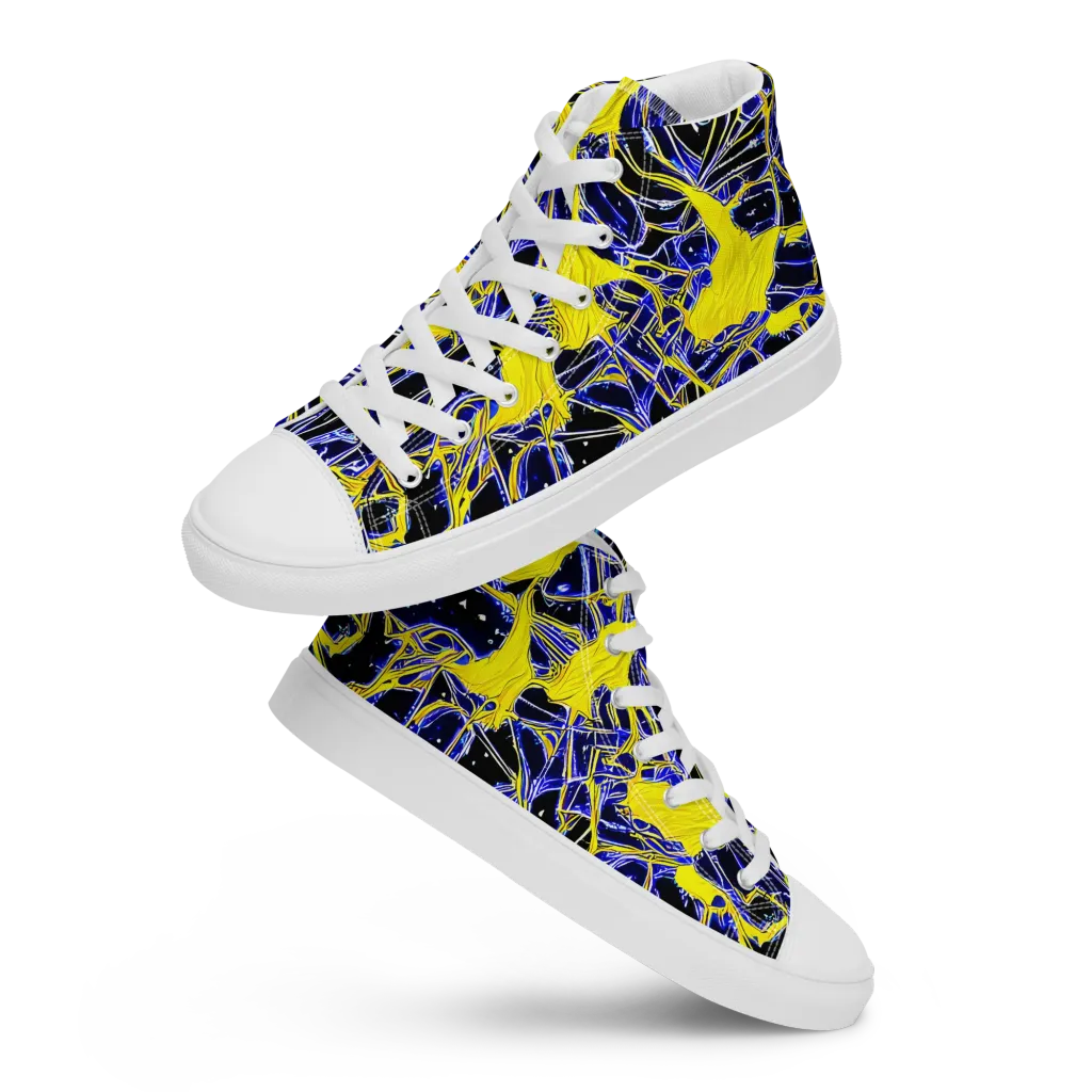 Ultramarine Shock on Women's High Top Canvas Shoes — Front