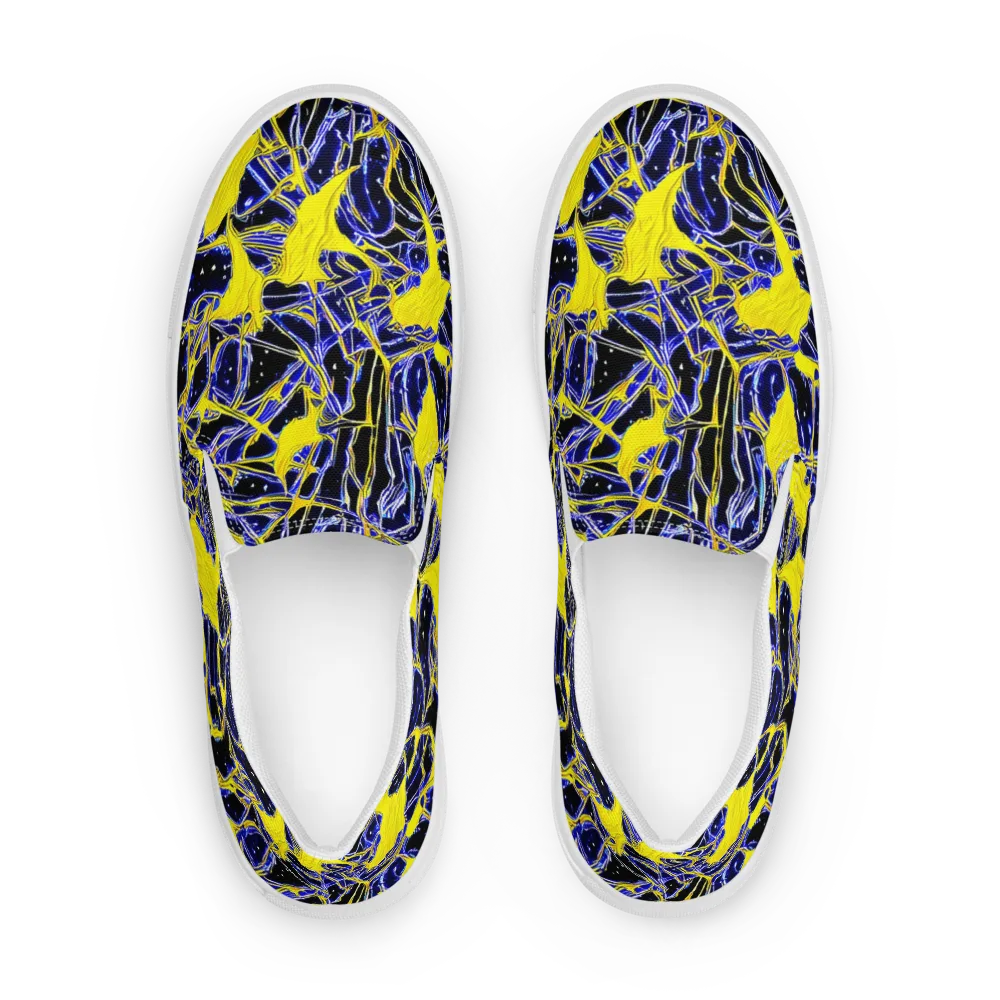 Ultramarine Shock on Men's Slip-On Canvas Shoes — Front