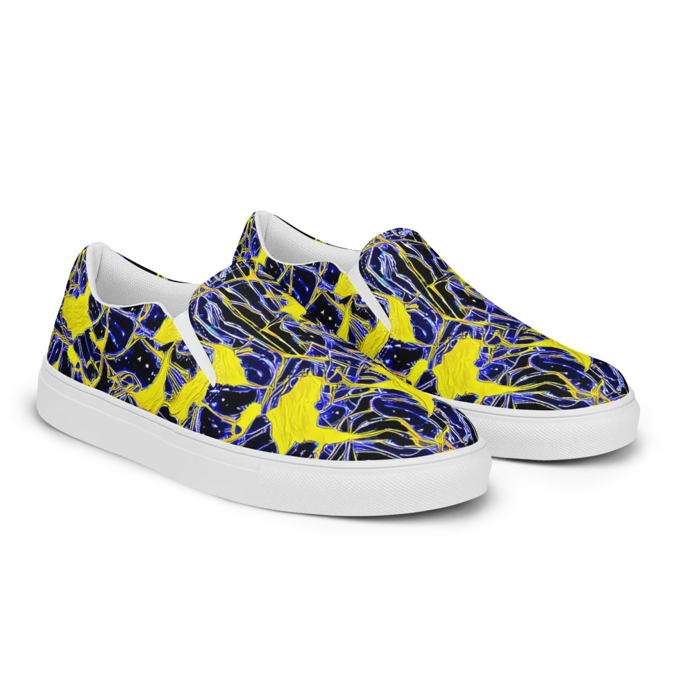 Ultramarine Shock on Men's Slip-On Canvas Shoes — Right Front