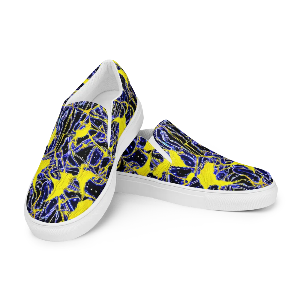 Ultramarine Shock on Men's Slip-On Canvas Shoes — Left Front