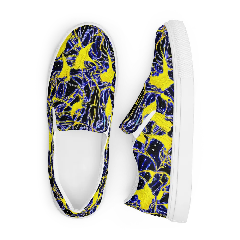 Ultramarine Shock on Men's Slip-On Canvas Shoes — Front