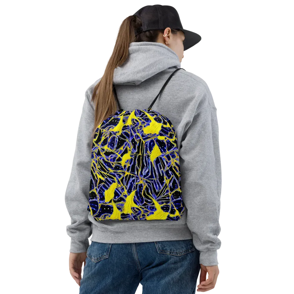 Ultramarine Shock on Drawstring Bag — Front