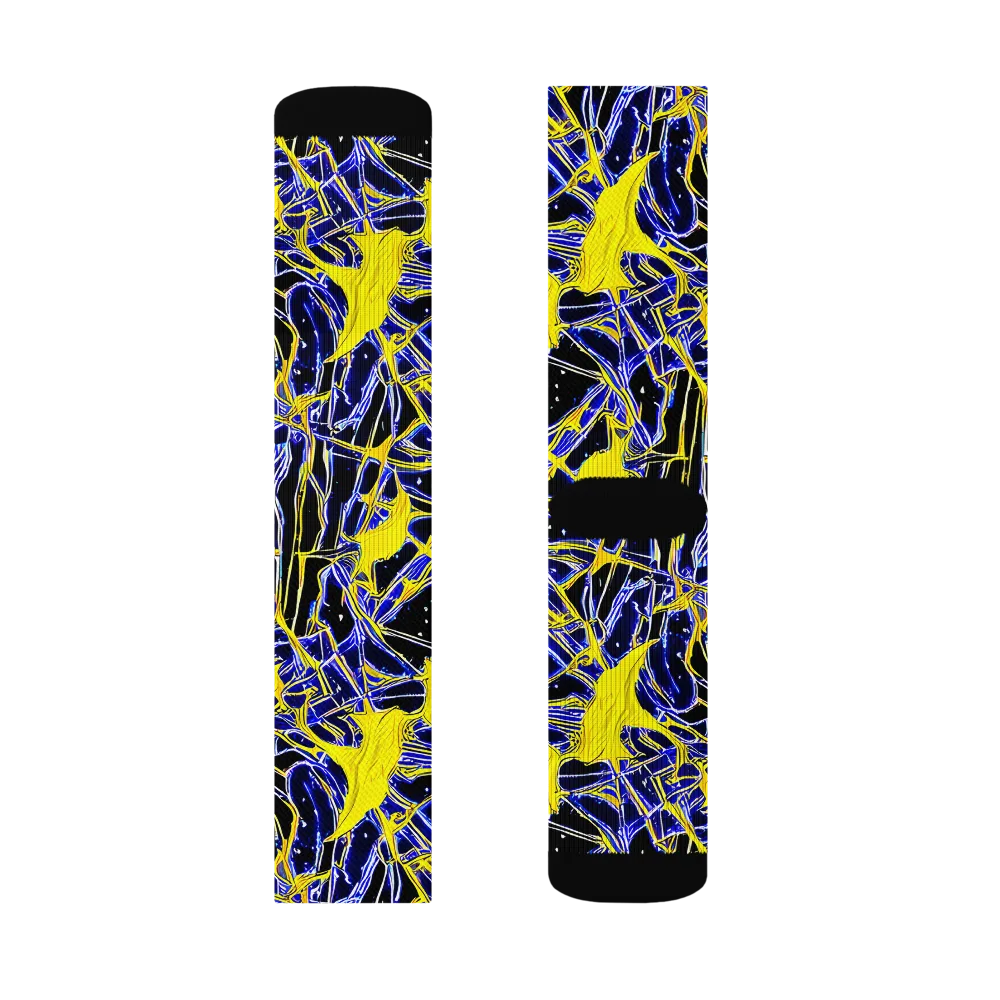 Ultramarine Shock on Socks — Left Sock