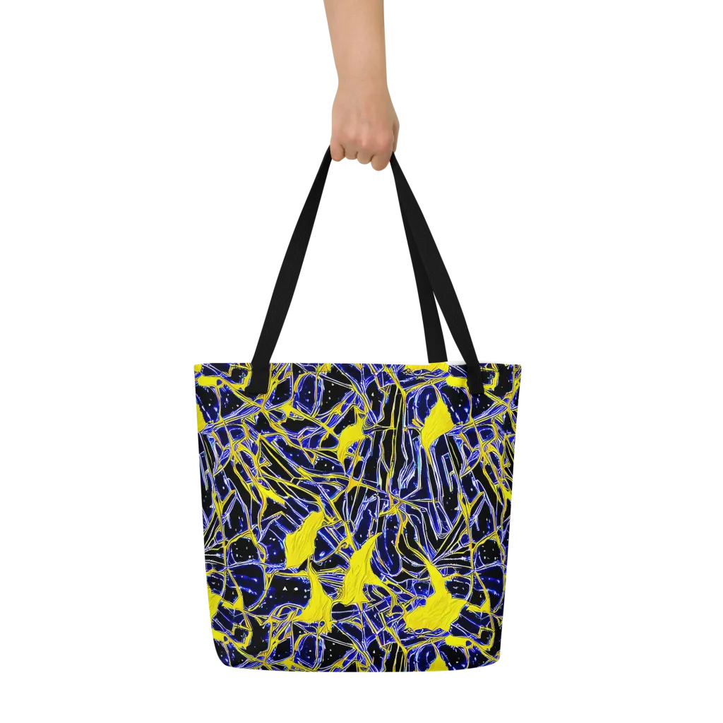 Ultramarine Shock on Large Tote Bag W/ Pocket — Front
