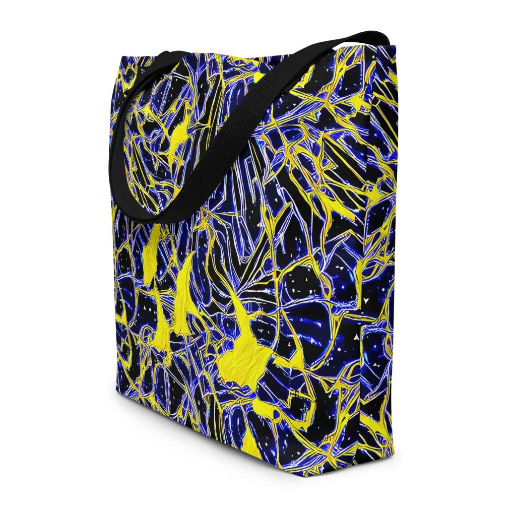 Ultramarine Shock on Large Tote Bag W/ Pocket — Front