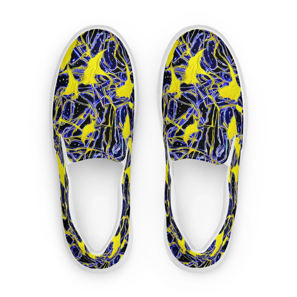 Ultramarine Shock on Women's Slip-On Canvas Shoes — Front