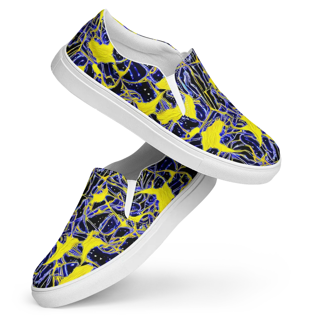 Ultramarine Shock on Women's Slip-On Canvas Shoes — Front