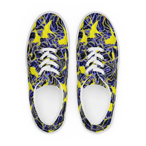 Ultramarine Shock on a Men's Lace-Up Canvas Shoes