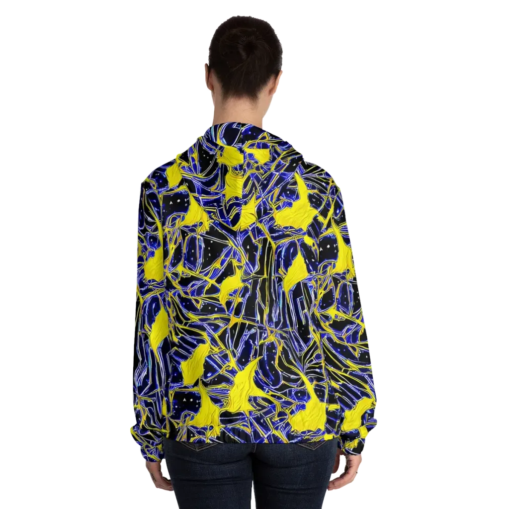 Ultramarine Shock on Women's Full-Zip Hoodie — Back On Person