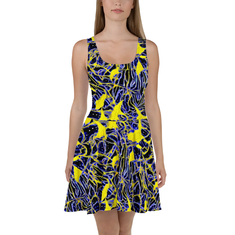 Ultramarine Shock on Skater Dress — Front