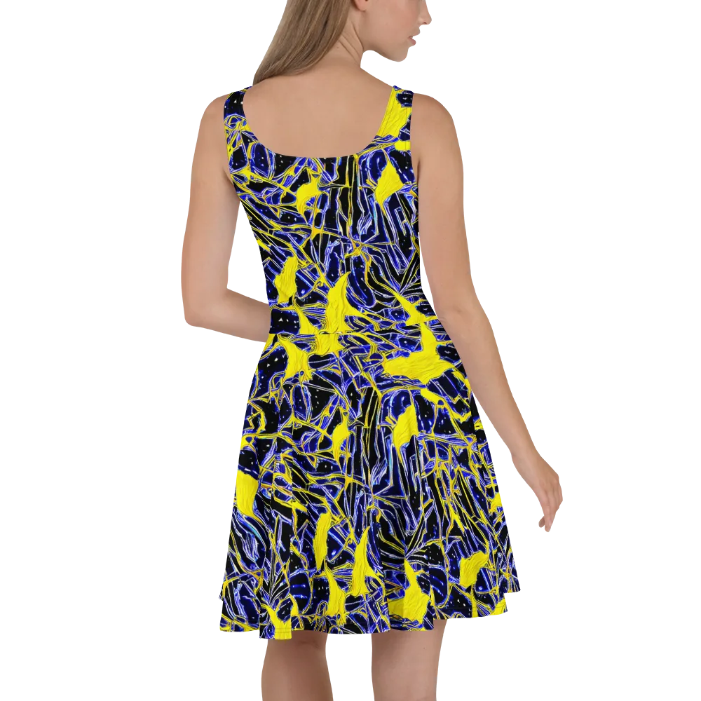 Ultramarine Shock on Skater Dress — Back