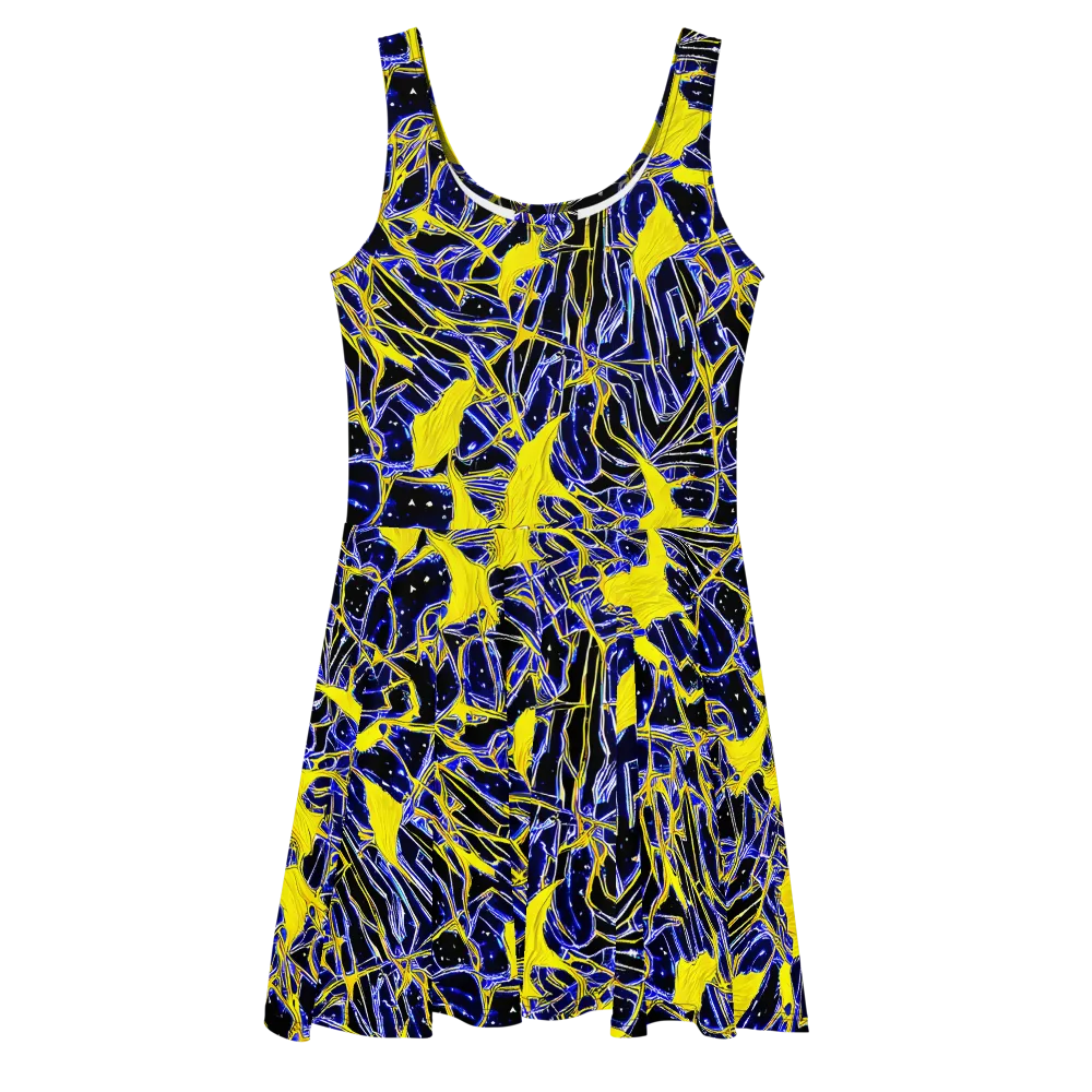 Ultramarine Shock on Skater Dress — Front