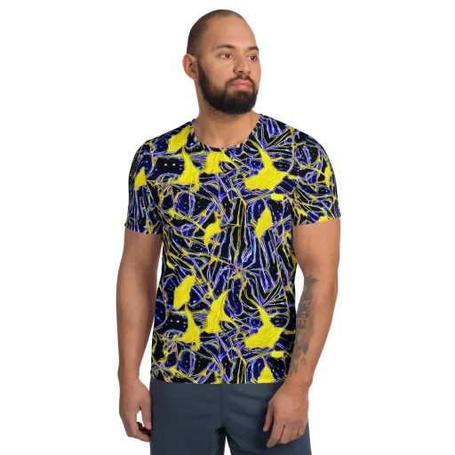 Ultramarine Shock on a Men's Athletic T-Shirt
