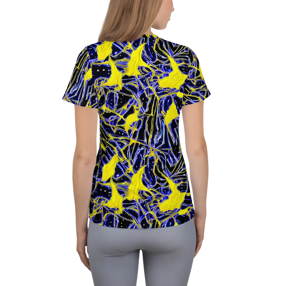 Ultramarine Shock on Women's Athletic T-Shirt — Back