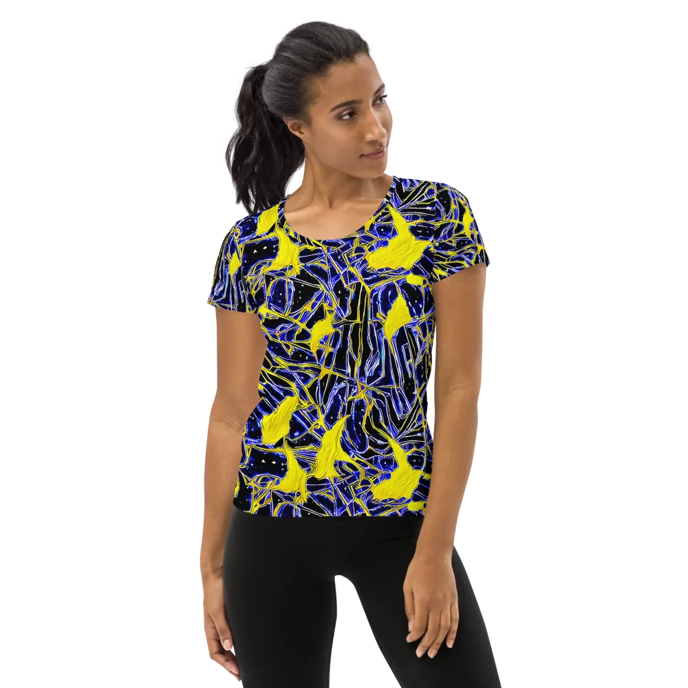 Ultramarine Shock on Women's Athletic T-Shirt — Front