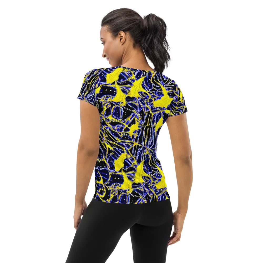 Ultramarine Shock on Women's Athletic T-Shirt — Back