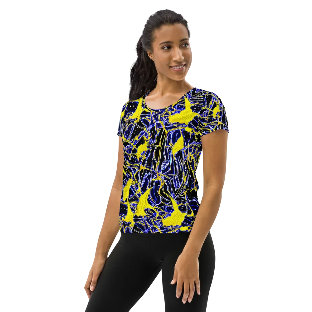 Ultramarine Shock on Women's Athletic T-Shirt — Left