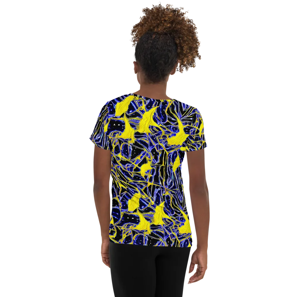 Ultramarine Shock on Women's Athletic T-Shirt — Back