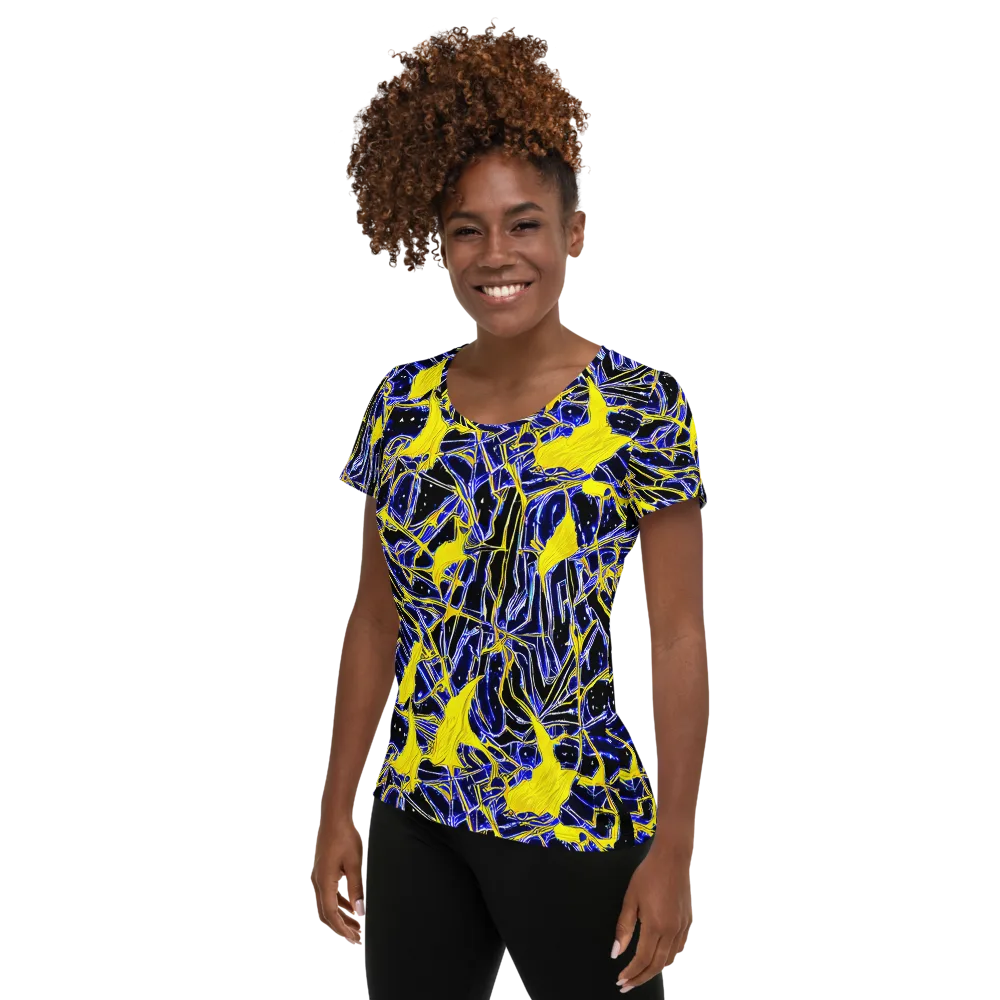 Ultramarine Shock on Women's Athletic T-Shirt — Left
