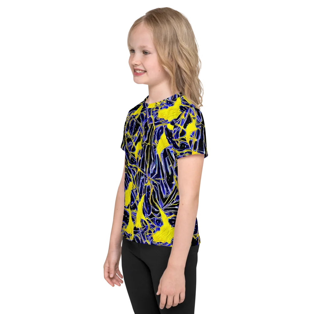 Ultramarine Shock on Kids Crew Neck T-Shirt — Left