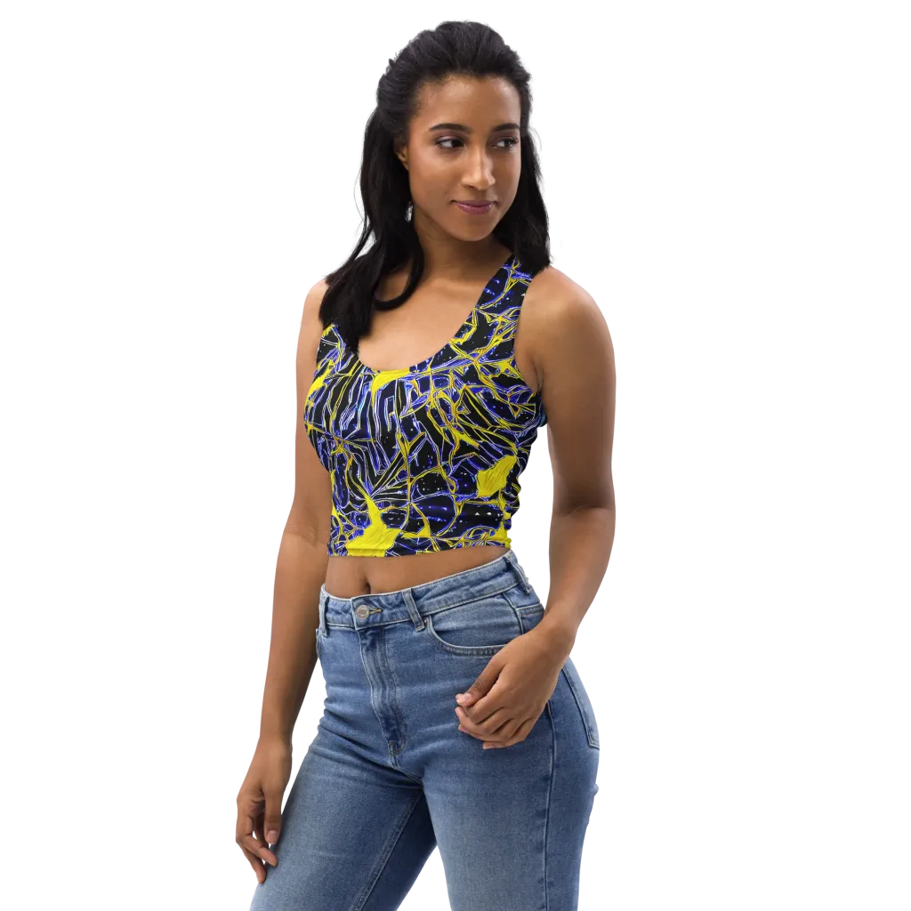 Ultramarine Shock on Crop Top — Left Front