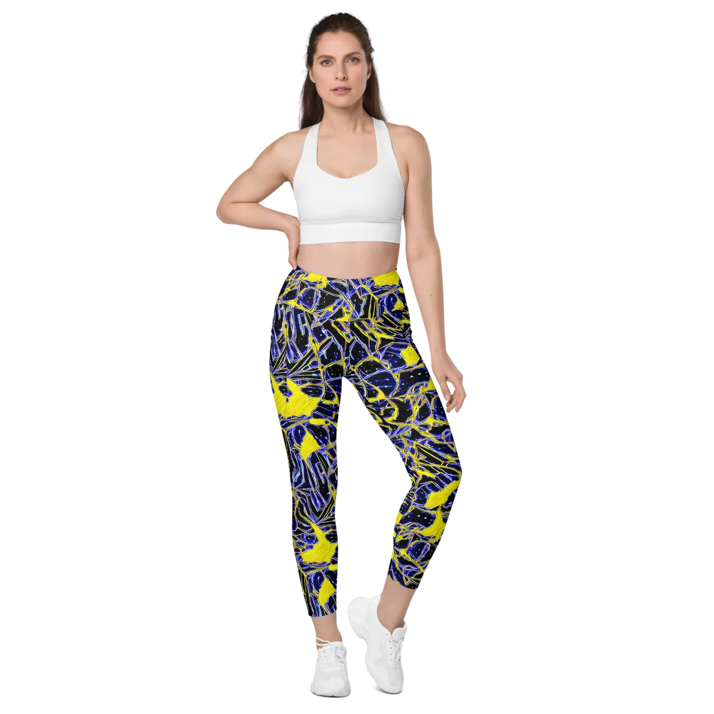 Ultramarine Shock on Leggings with Pockets — Front