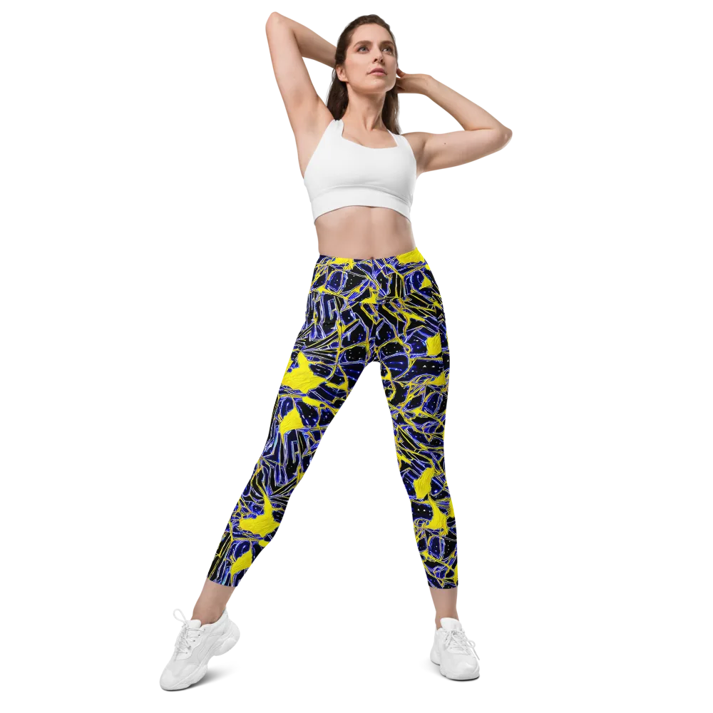 Ultramarine Shock on Leggings with Pockets — Front