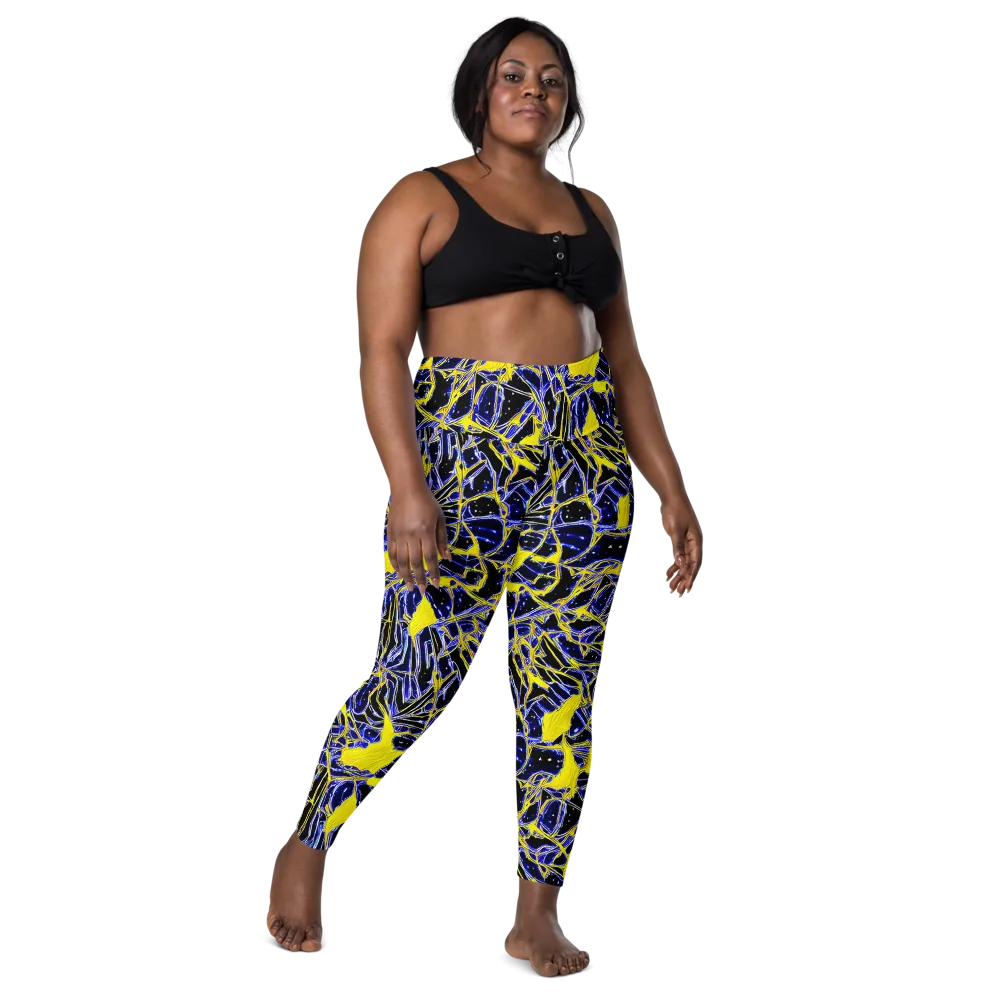 Ultramarine Shock on Leggings with Pockets — Front