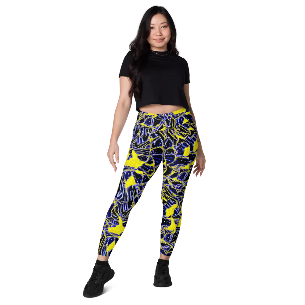 Ultramarine Shock on Leggings with Pockets — Front