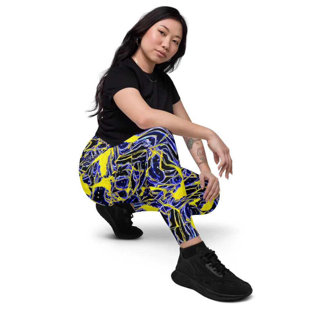 Ultramarine Shock on Leggings with Pockets — Right Front