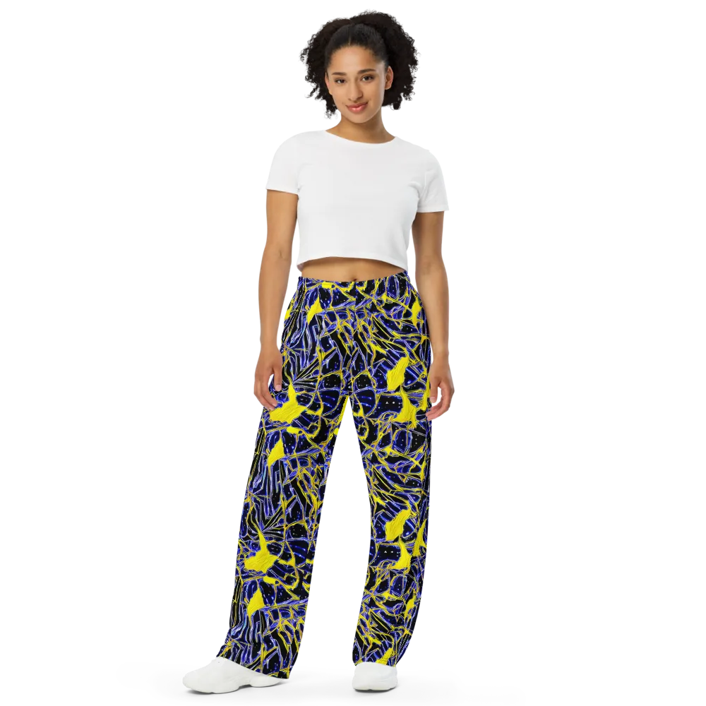 Ultramarine Shock on Wide-Leg Pants — Front