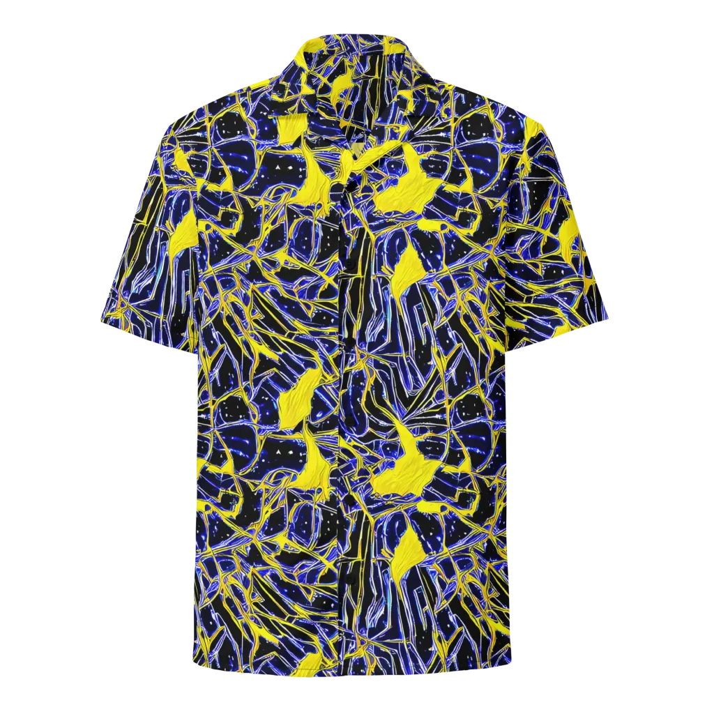 Ultramarine Shock on Button Shirt — Front