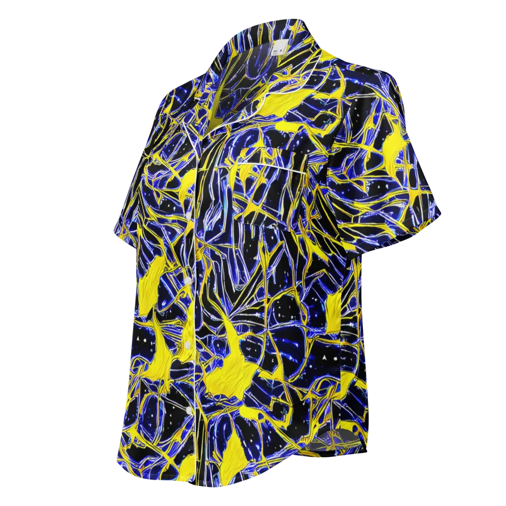 Ultramarine Shock on Women's Short Sleeve Pajama Top — Left Front