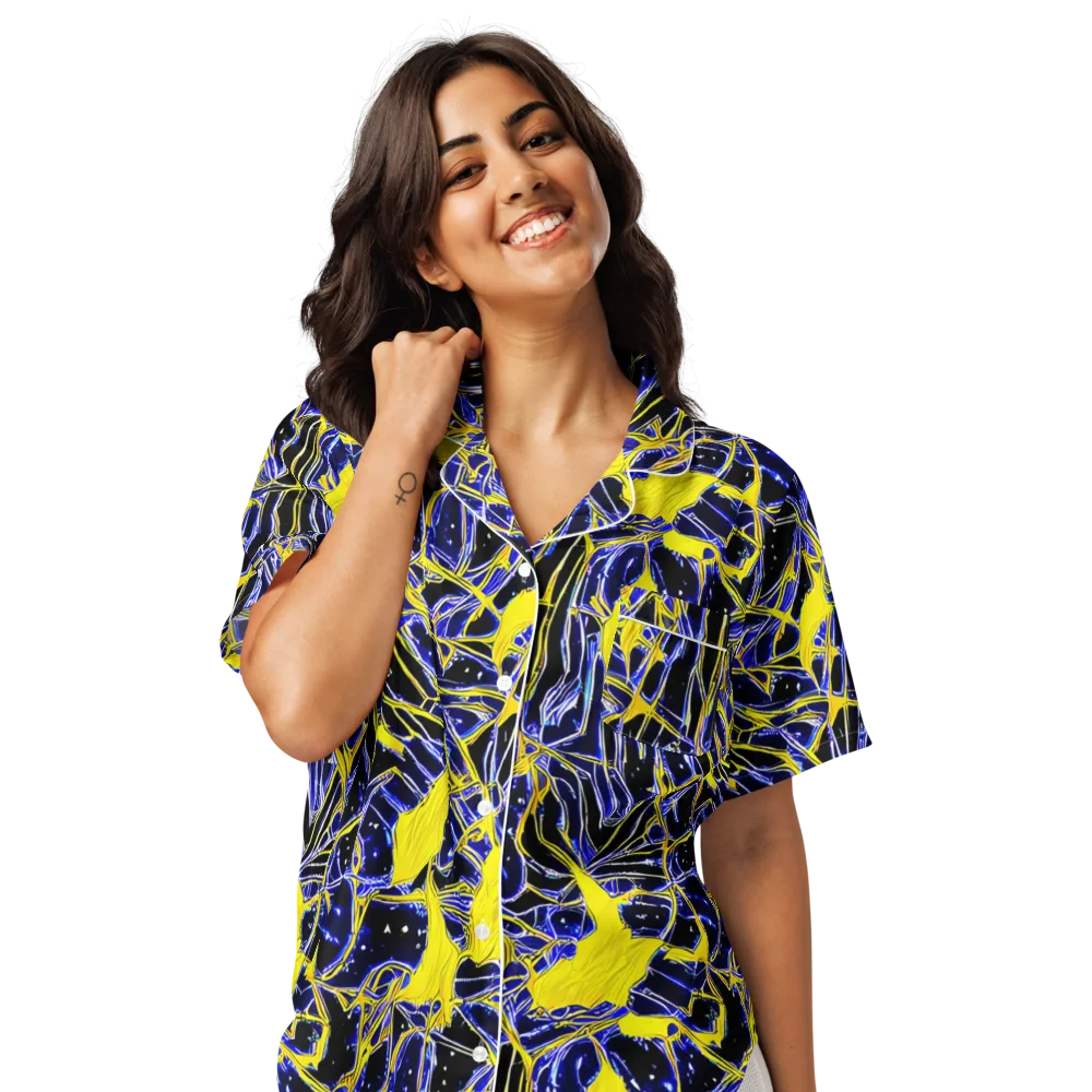 Ultramarine Shock on Women's Short Sleeve Pajama Top — Front
