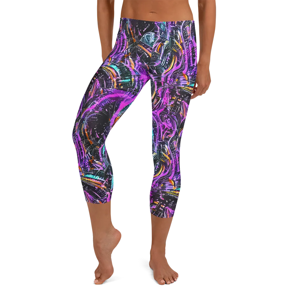 Prismatic Machine on Capri Leggings — Front
