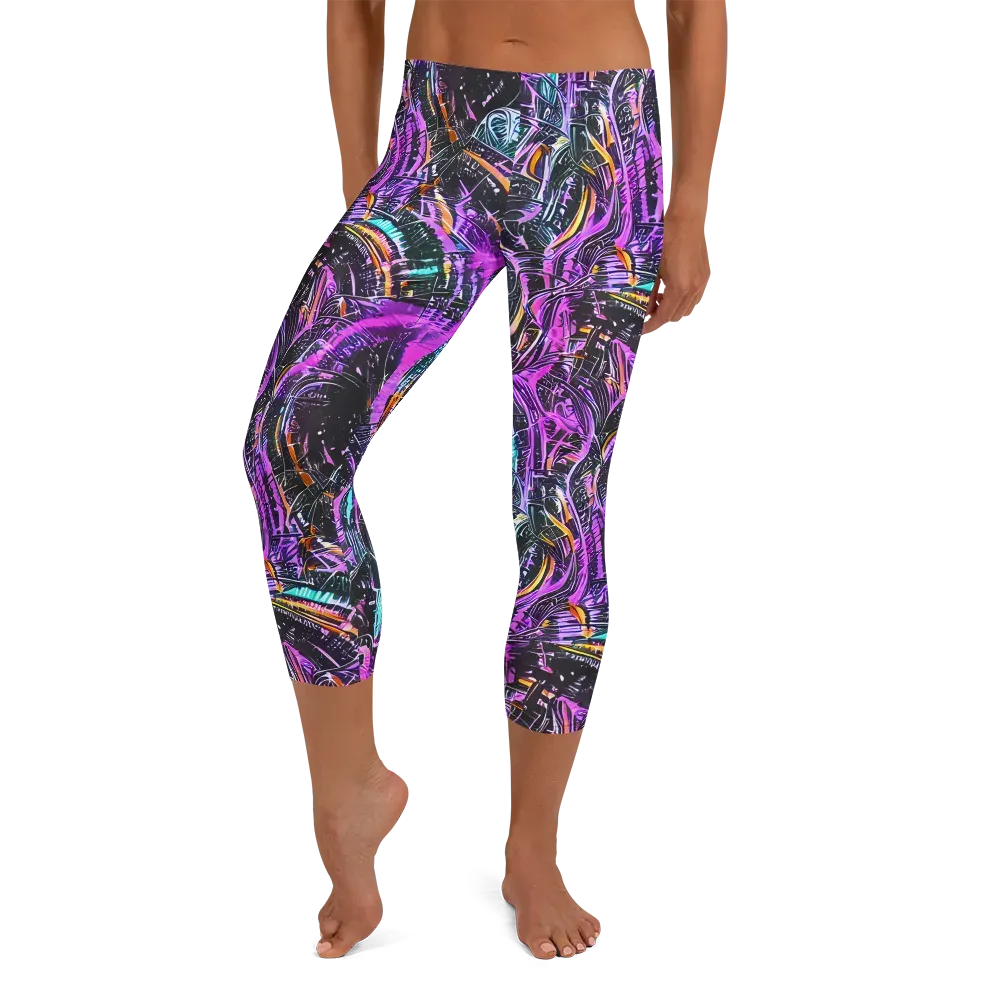 Prismatic Machine on Capri Leggings — Front