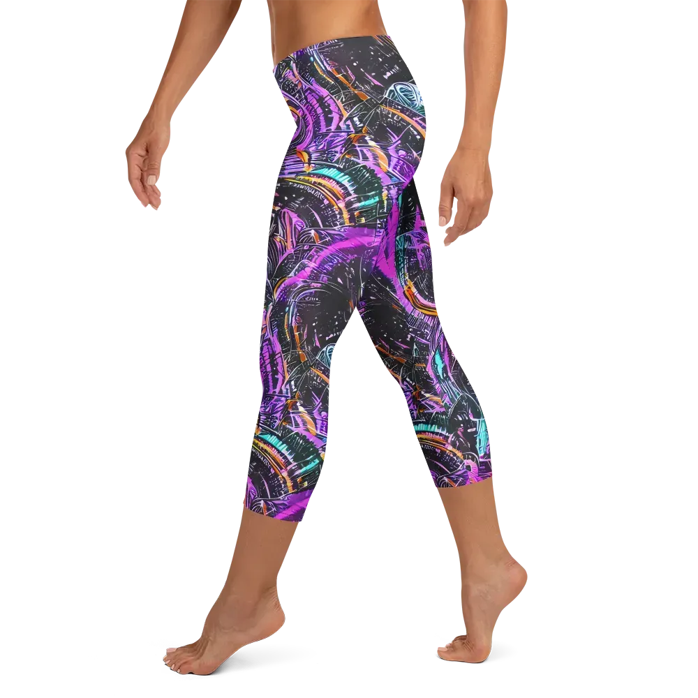 Prismatic Machine on Capri Leggings — Left