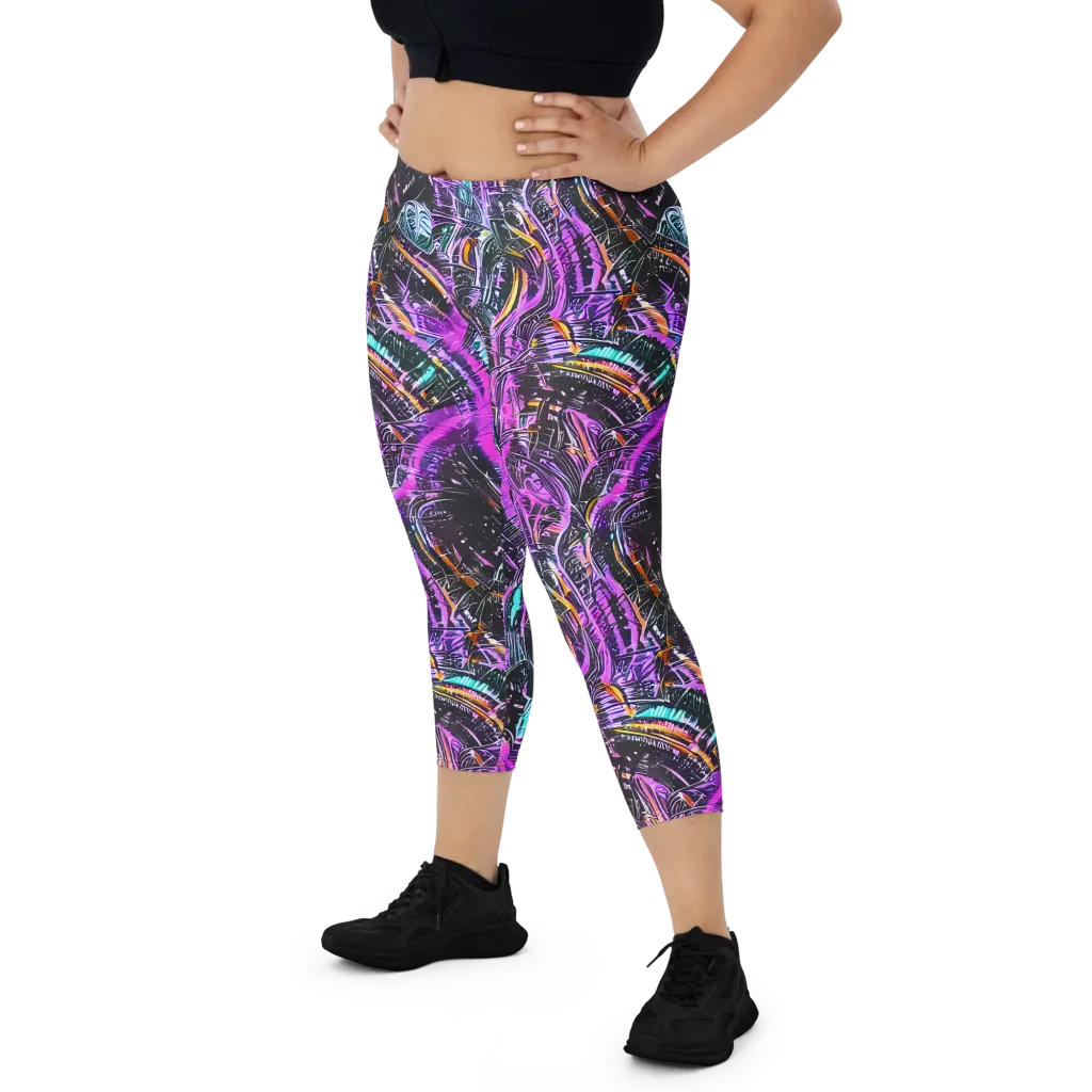 Prismatic Machine on Capri Leggings — Front