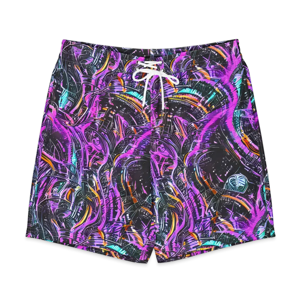 Prismatic Machine on Men's Board Shorts — Front